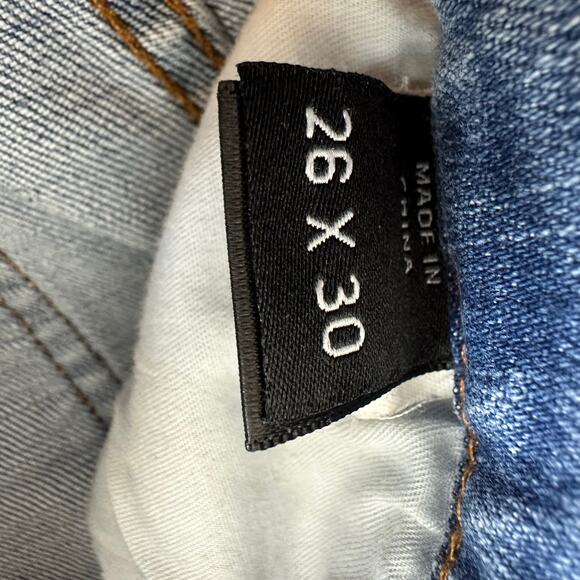 DSTLD Womens High Rise Button Fly Distressed Mom Medium Wash Blue Jeans 26 x 30 - Picture 9 of 11